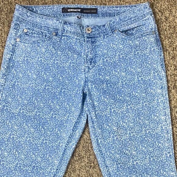 SALE OF JORDACHE SKINNY CROP WOMEN FLORAL JAMES SIZE 14 - Picture 4 of 13